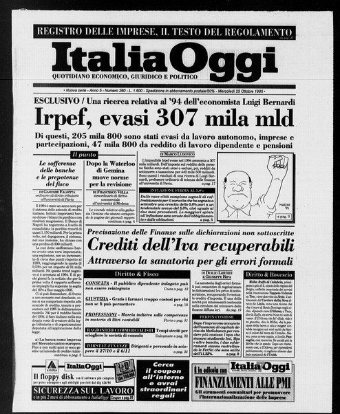 Italia oggi : quotidiano di economia finanza e politica